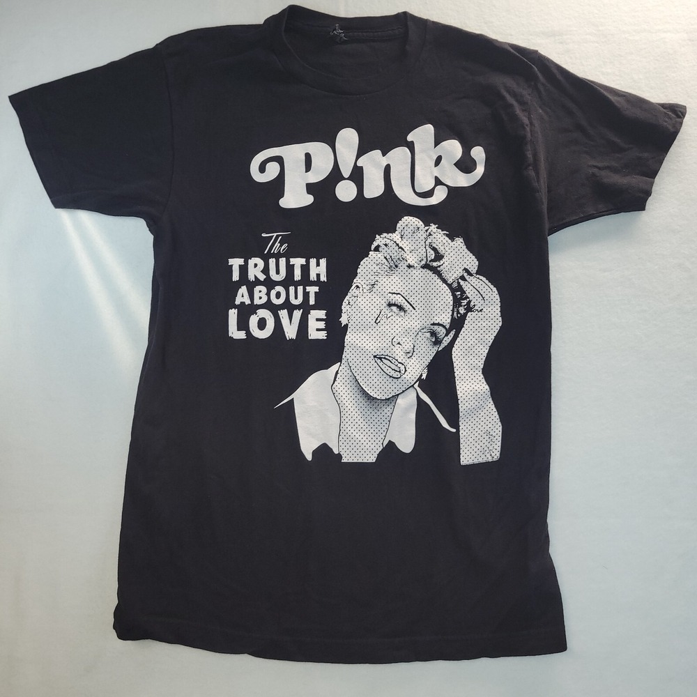 Pink The Truth About Love‎ Tour Graphic T-Shirt Mens Medium Black Tultex Cotton